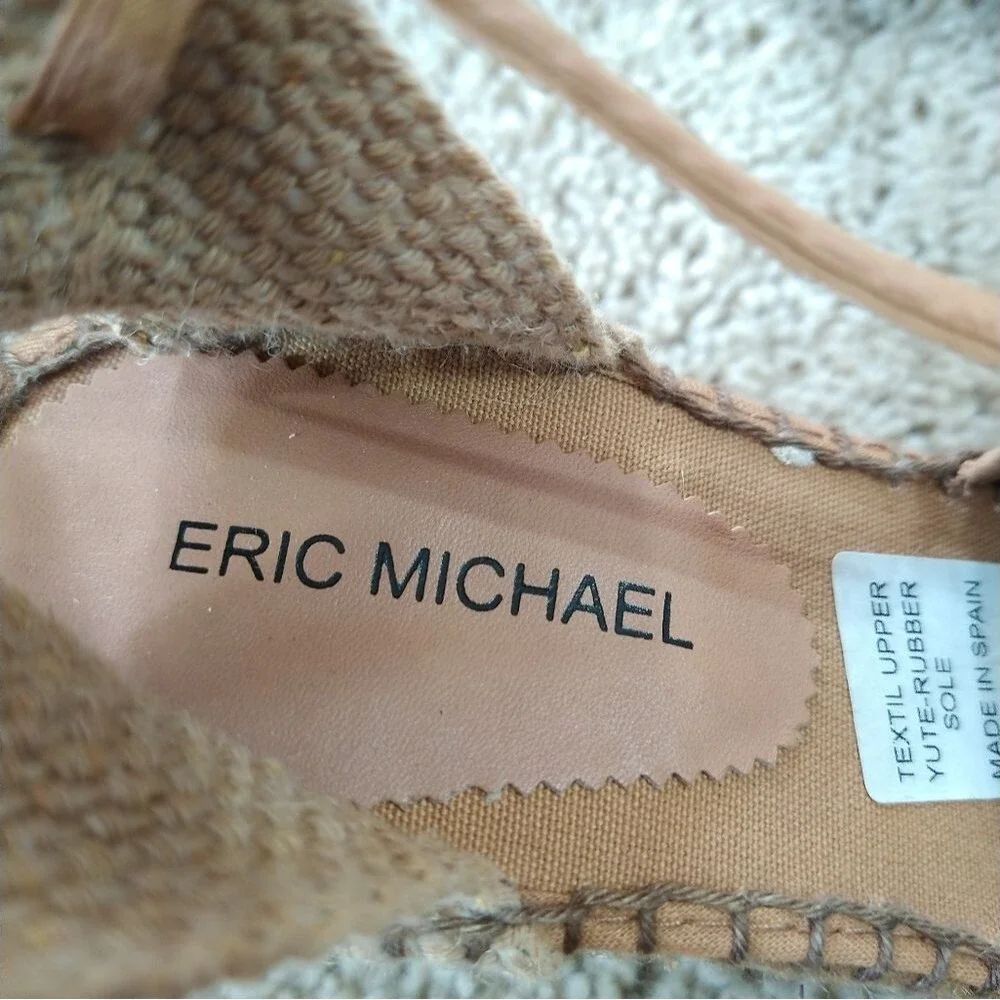 Eric Michael Espadrille Wrap Sandal Boho Ribbon Sequin Size EU 40 9 1/2
